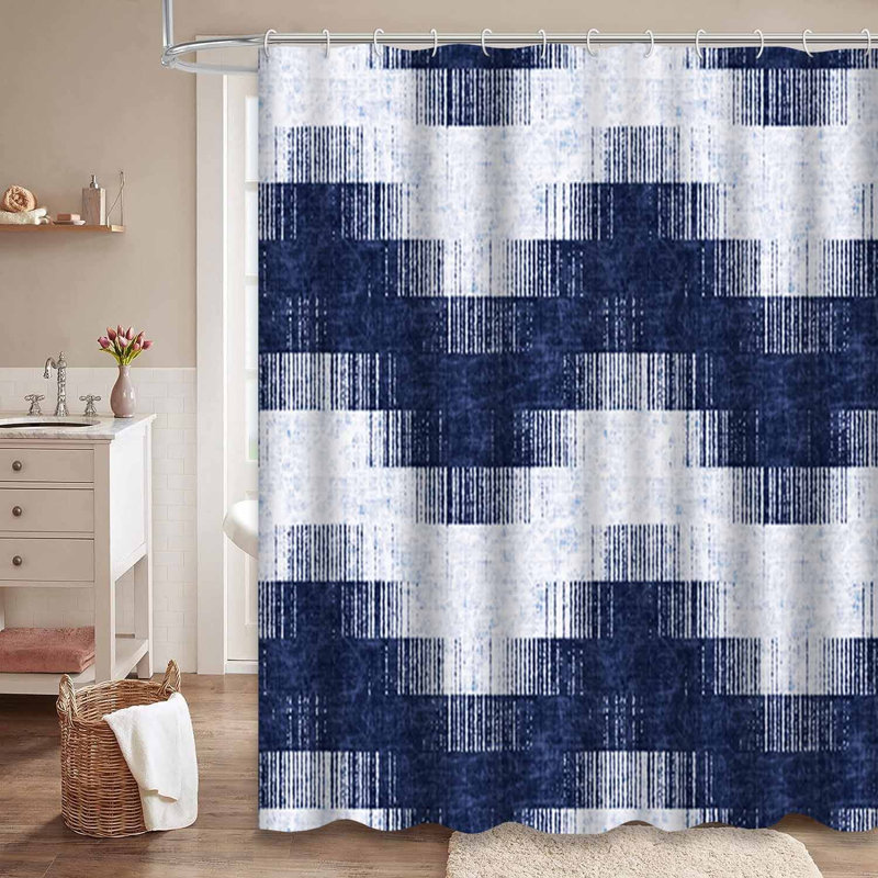 Rideau de douche Chevron Ikat, L 72 po x l 84 po