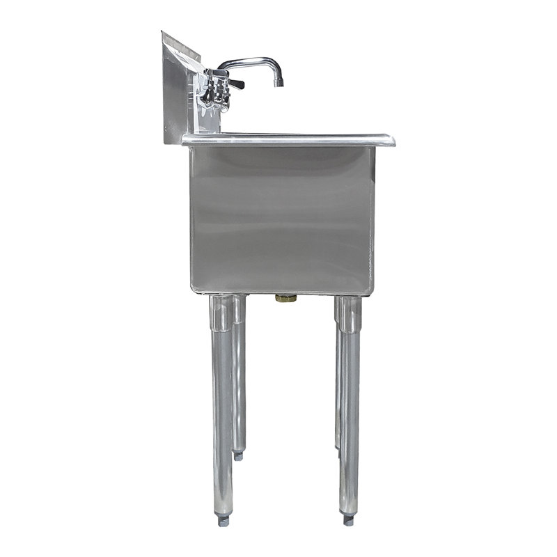 Stainless Steel Freestanding Utility Sink with Chrome Faucet