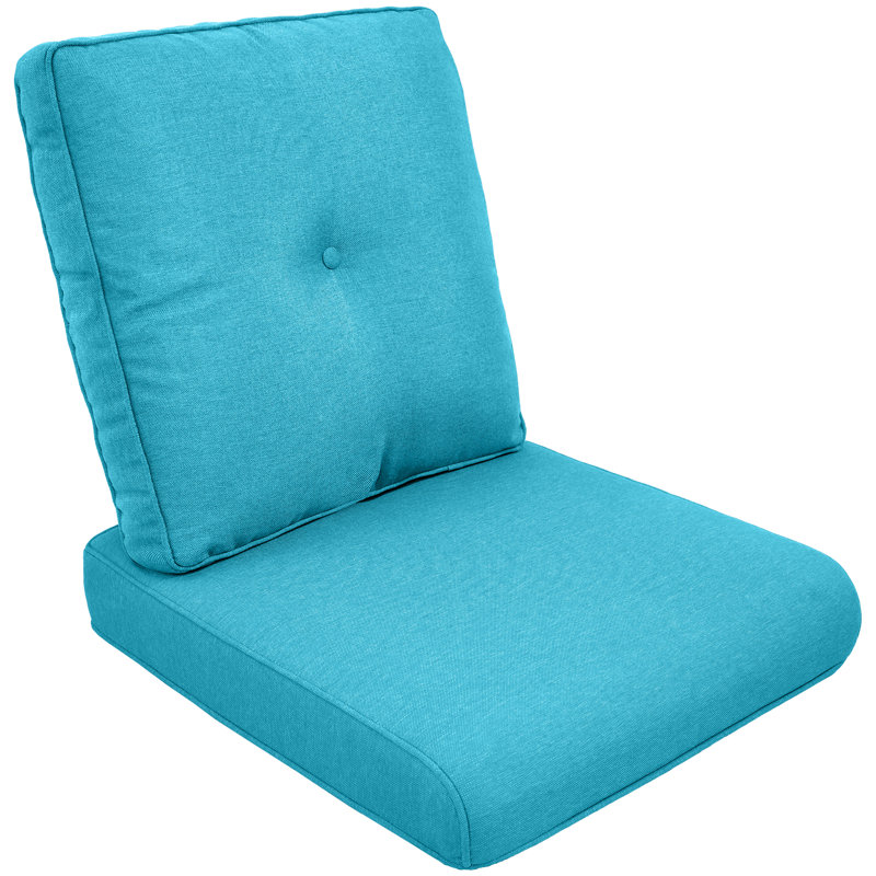 Schutt 22" W Olefin Outdoor Seat/Back Cushion with Removable Zippered Covers, Light Blue, 1 Seat/Back Cushion
