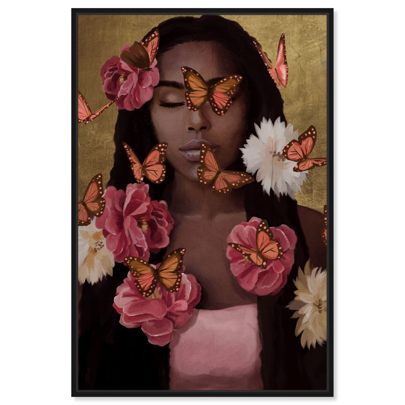 «Lost in the Butterfly Garden», impression sur toile, H 45 po x l 30 po, Cadre noir