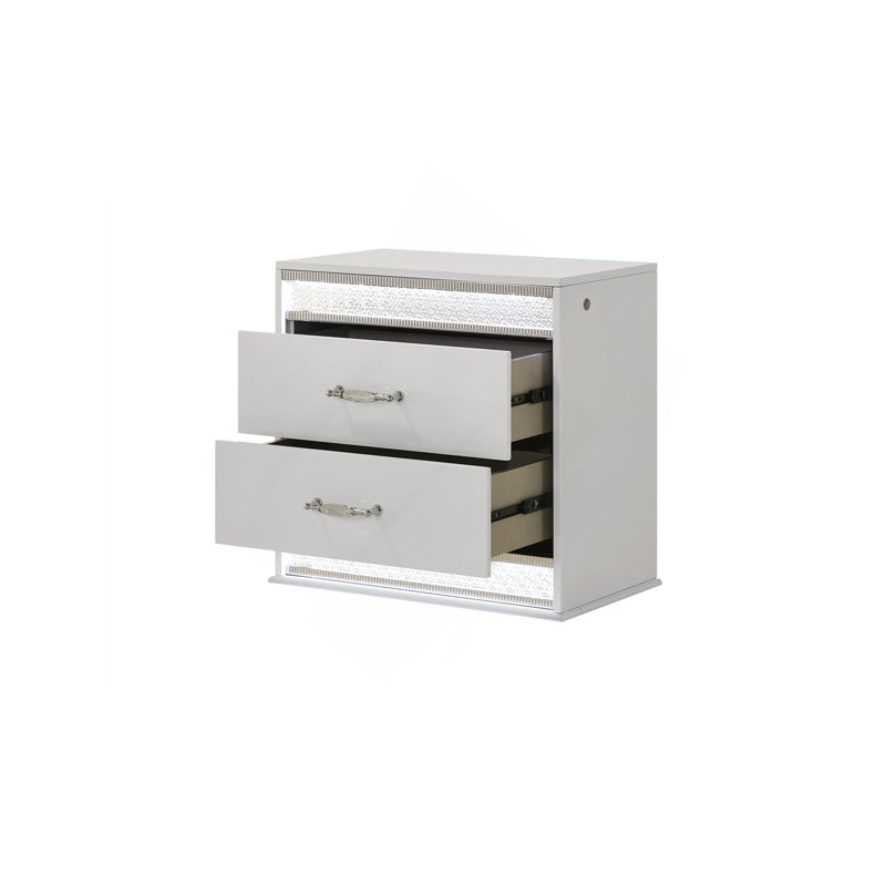 Table de chevet 2 tiroirs Glam