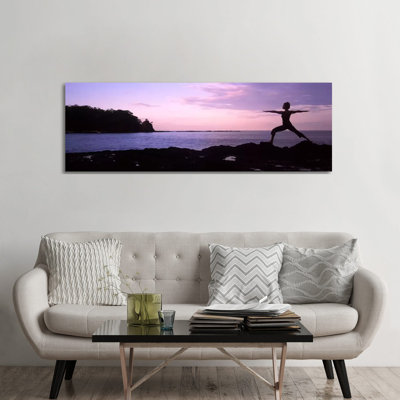 Rear View of a Woman Exercising on the Coast, La Punta, Papagayo Peninsula, Costa Rica #2 1 Piece Wrapped Canvas Panoramic Wall Art