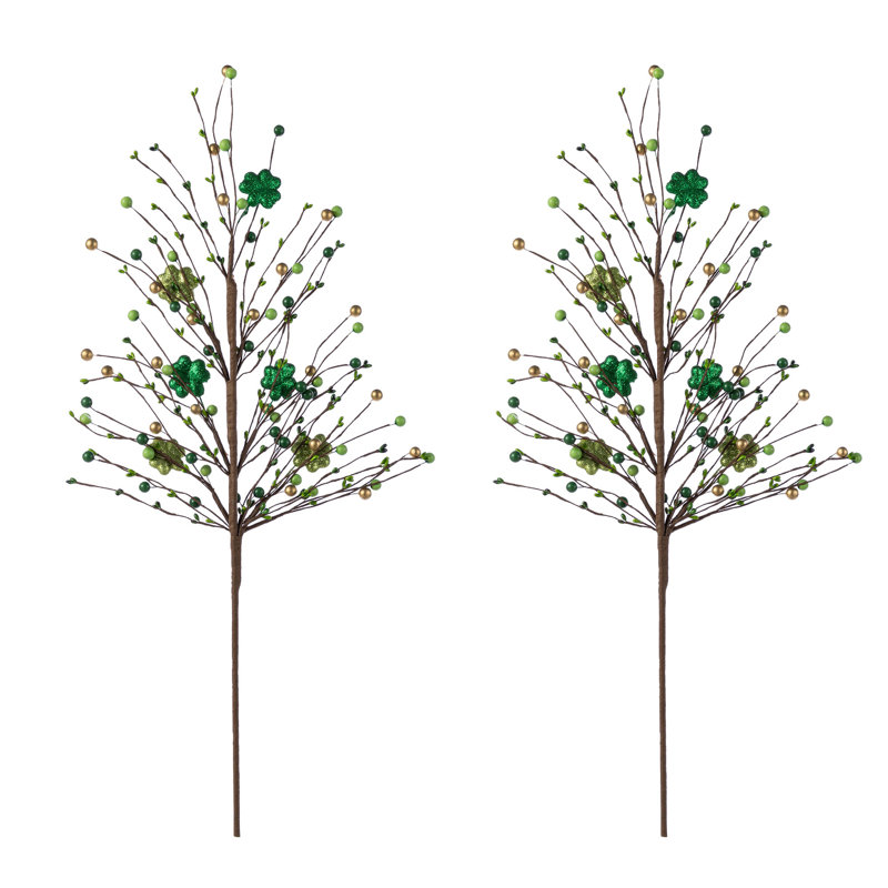 Set Of 2 28"H St. Patrick's Berry & Shamrock Picks