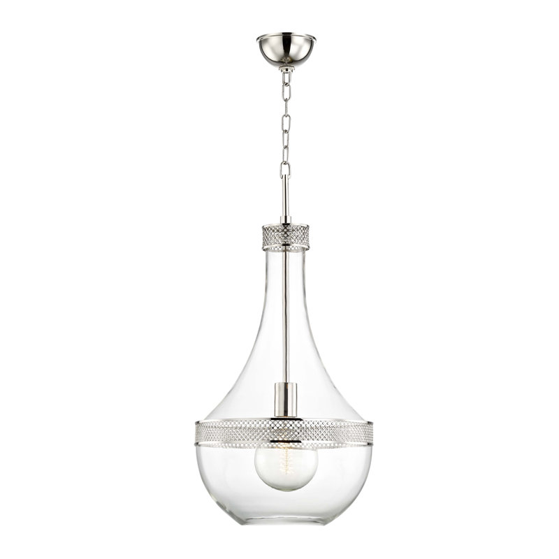 Hagen 1 - Light Pendant, Polished Nickel, 23" H x 10.75" W x 10.75" D