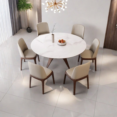 Ash Wood Slate Dining Table