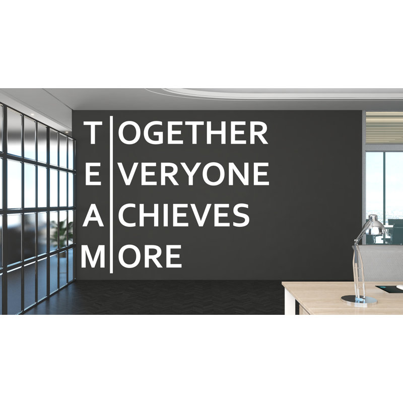Adhésif décoratif équipe - art mural de bureau de motivation, citation de travail d'équipe pour décor de milieu de travail 583DLU