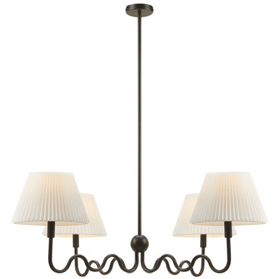 Wave Squiggle 4-Arm Pendant Light In Black