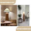 Beige + lin brun + lampes sur pied de forme libre en bois massif