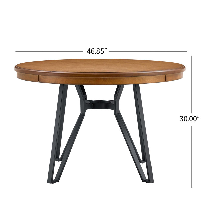 Round Dining Table (Light Ash)(Dining Table Only), Ash Brown