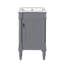 Petit meuble-lavabo autoportant moderne de 18 pouces avec lavabo en céramique, armoire de rangement avec tablette réglable-2126241282