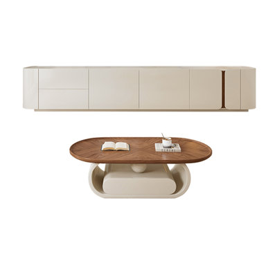 Meuble télé et table basse en bois de style simple