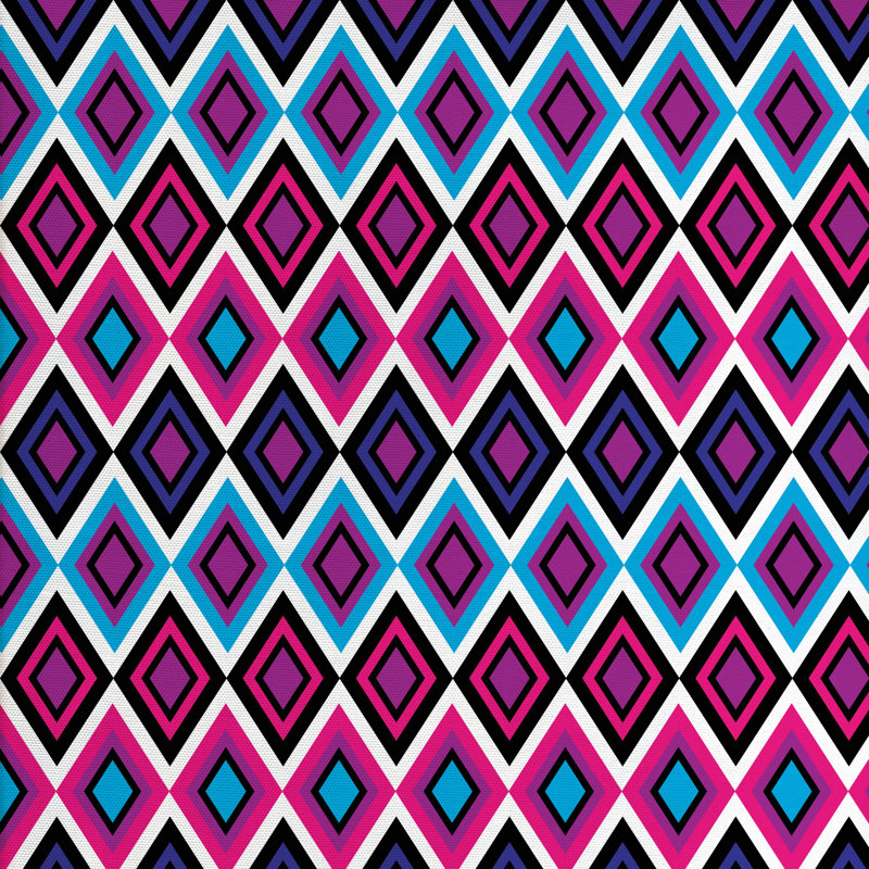 Tissu diamond line nostalgique psychédélique design, l 58 po x L 72 po