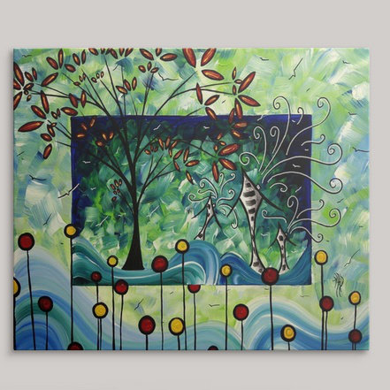 «Anjila Blooming Beauty» par Megan Duncanson, reproduction d'art, H 24 po x l 30 po x P 1,25 po, Toile