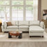 Canapé modulaire en cuir véritable 5 pièces l 126,8 po Solena