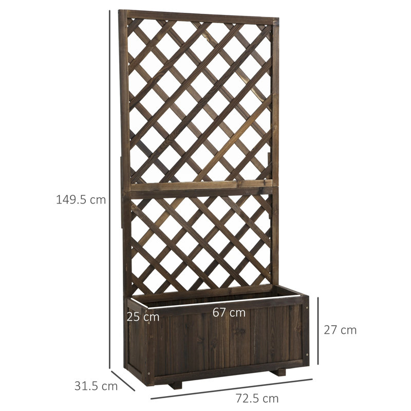 Brekin Wood Elevated Planter, Brown
