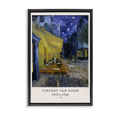 Cadre flottant Classic Cafe Terrace At Night, design par Vintage Hustle