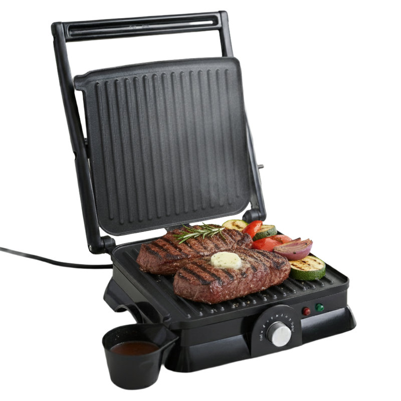 Panini Press - 1400-Watt Electric Indoor Grill and Gourmet Sandwich Maker with Nonstick Plates - Opens Flat for Larger Grilling Surface