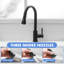 Robinet d'évier de cuisine, robinets de cuisine noirs avec douchette extractible en acier inoxydable-119337405