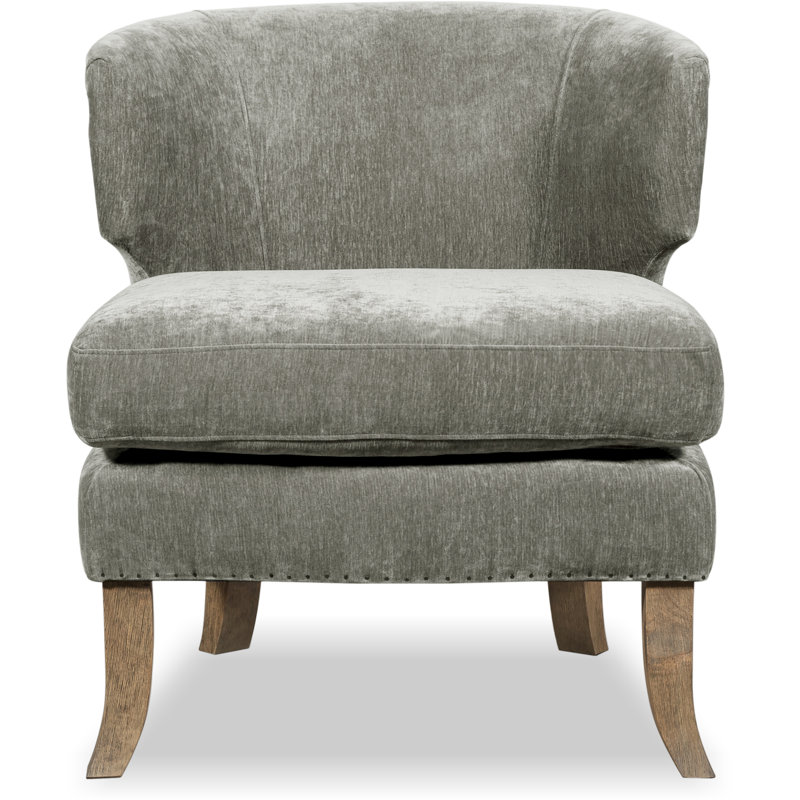 Tommy Hilfiger Swansea Wingback Barrel Chair with Distressed Wood Legs, Smoke Gray