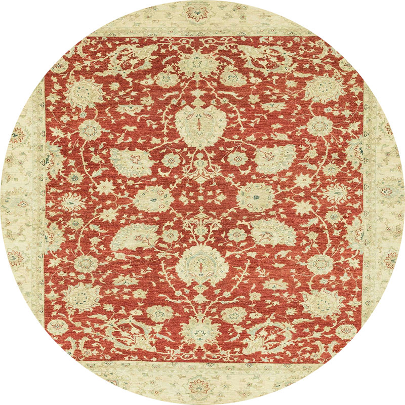 Tapis multicolore à motif abstrait Abdalah, Rond 3 pi