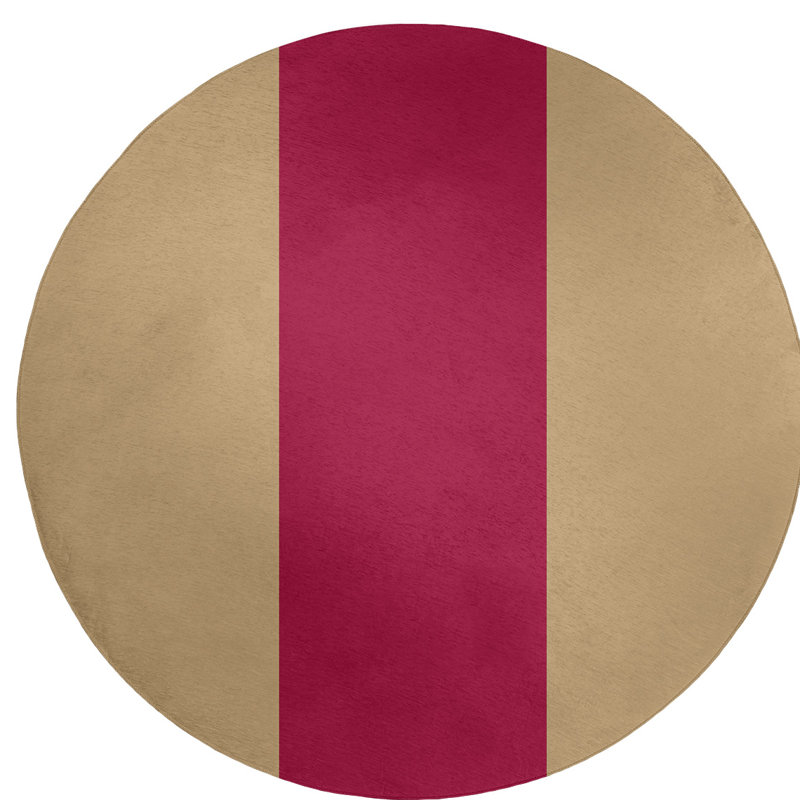 Tapis de zone rouge/doré, Rond 5 pi