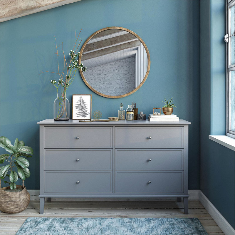 Commode 6 tiroirs Franklin, Gris