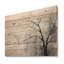 Minimalisme, oiseaux monochromes sur branche I - arbres, panneau mural en bois sur bois de pin naturel-101407380