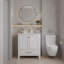 Meuble-lavabo de 30 po avec cadre en bois massif et comptoir de meuble-lavabo autoportant avec lavabo blanc
