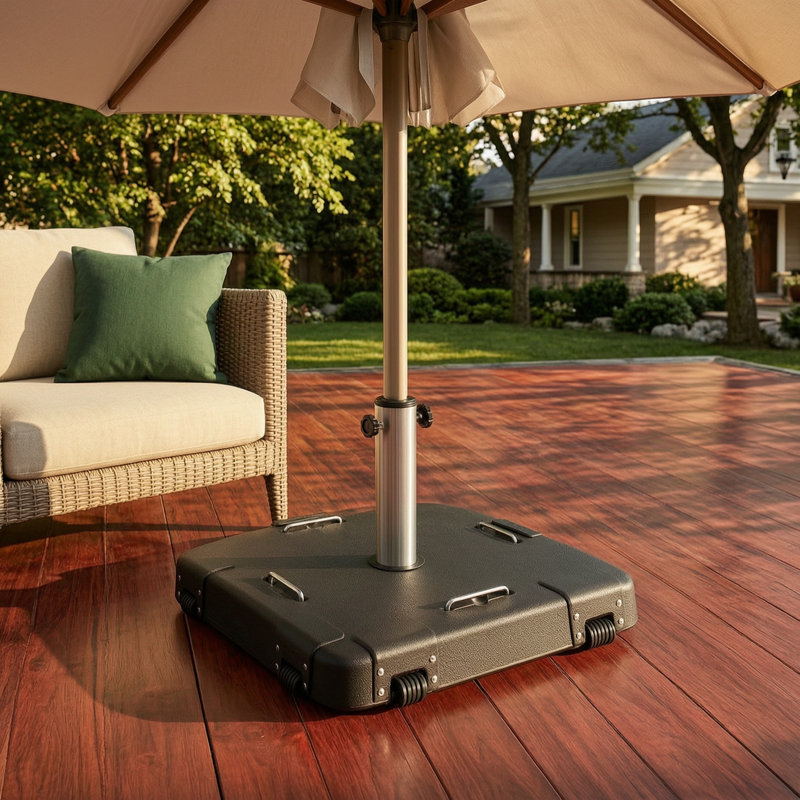 Outdoor 114-pound Square Black Umbrella Base