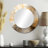 Gold and Silver Chromatic Essence I - Abstract Large Wall Mirror, Modern Round Decorative Mirror, Printed Metal Art-97183246