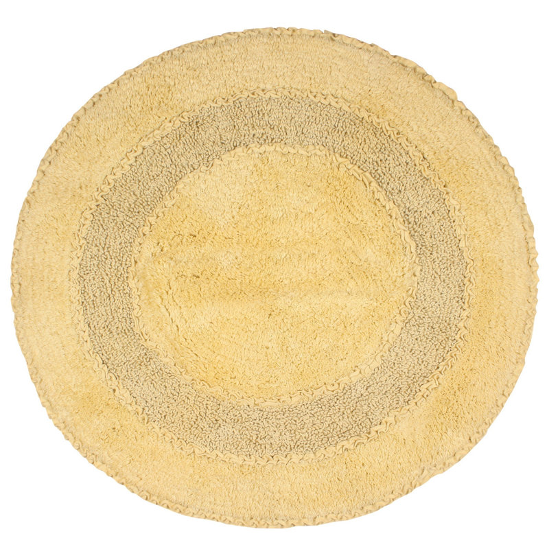 Tapis pour salle de bain en coton moelleux, Jaune, L 30 po x L 30 po