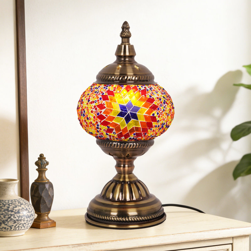1 - Light 5" Tiffany-Style Mosaic Sunflower Table Lamp (Bulb Included)