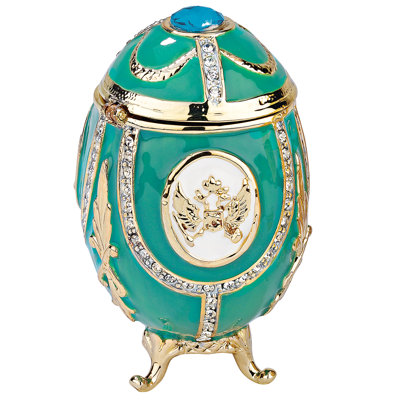 Enameled Eggs Russian Imperial Eagle Faberge Style -  Design Toscano, FH89334