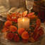 Bougie en plastique et rotin, décoration florale artificielle pour l'Action de grâce, bar, table à manger, fête, couronne de fleurs, bougeoir