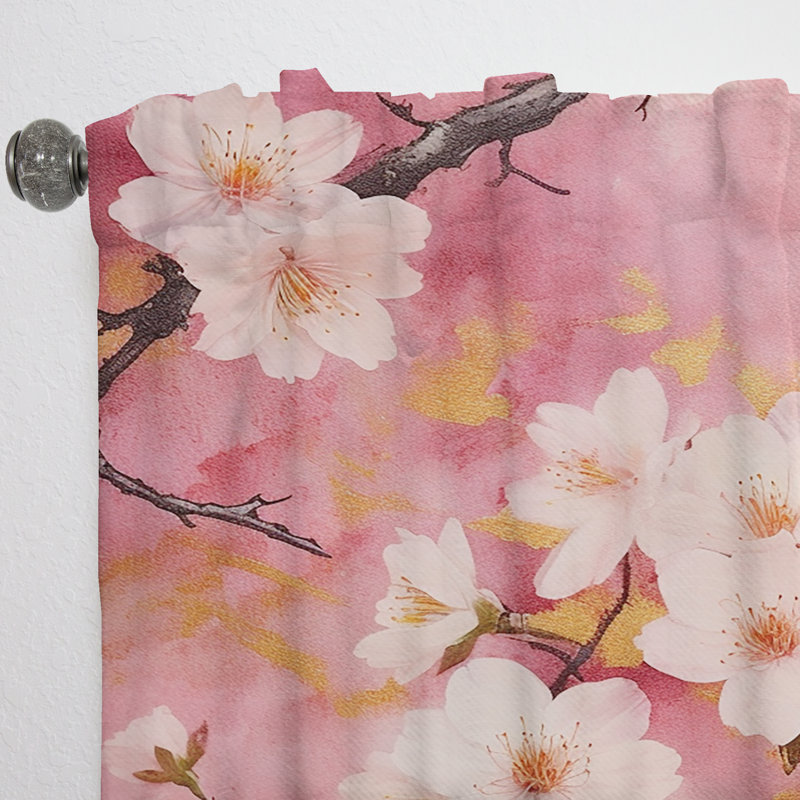 Gitano - Rideau cerise - Rideau floral obscurcissant - 1 panneau, L 52 po x L 120 po