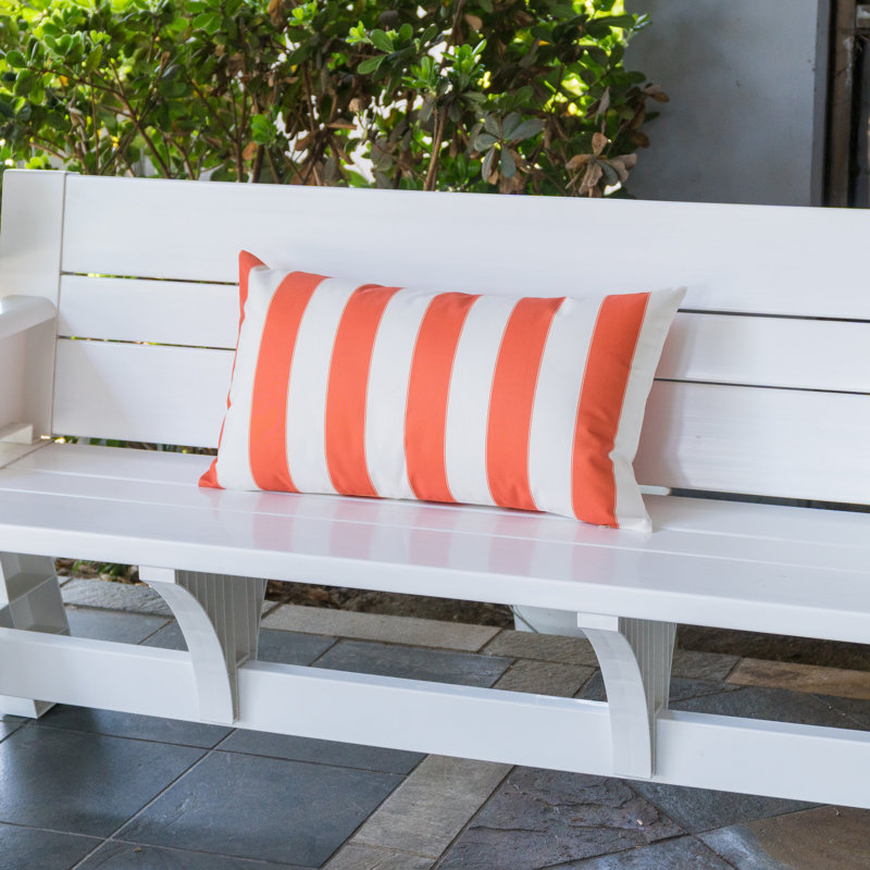 Josephine Striped Outdoor Reversible Throw Pillow, Orange