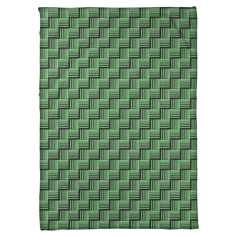 Couverture polaire à rayures classic basketweave, l 60 po x L 80 po, Vert foncé