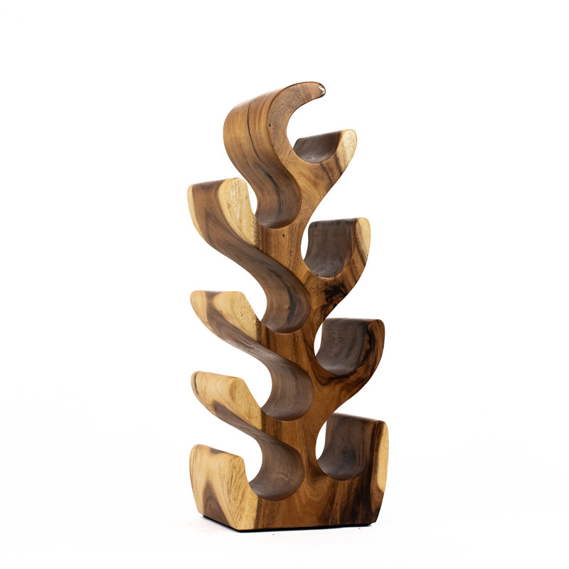 Burruss Solid Wood Tabletop Wine Bottle Rack Brown