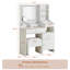 Modern White Dressing Table with 2 Mirrors & 1 Stool, Adjustable LED Light and Big Storage Xmas Gift