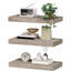 Ensemble de 3 tablettes flottantes pour mur avec supports invisibles