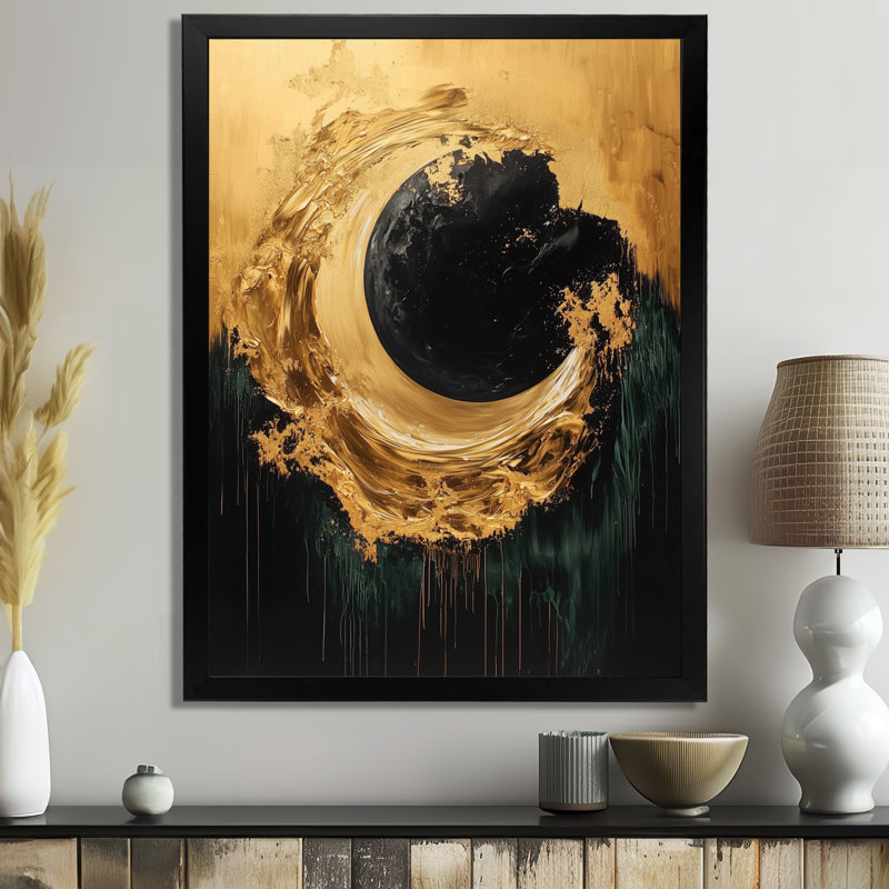 Solorzano - Abstract Wall Decor, Black, 20" H x 12" W, Single Picture Framed Print
