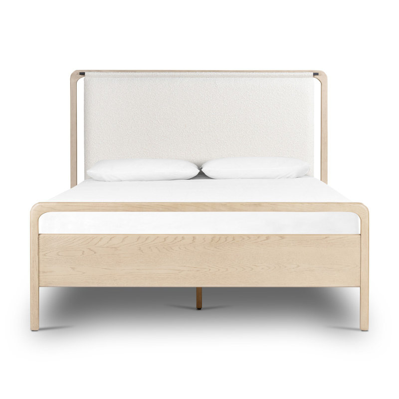 Rosedale Upholstered Bed, King, Tan/White