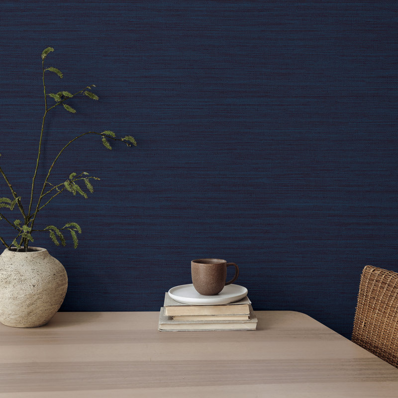 Papier peint adhésif texturé Montaldi, Bleu marine