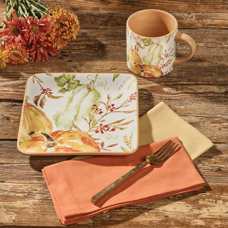  Fall Festival Pumpkin Orange Mug Set Of 4