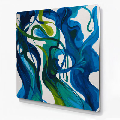 Art mural abstrait en métal bleu 71