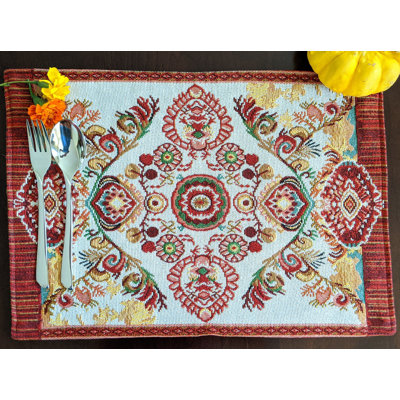 Rococo Elegant Ornate 4 Piece Tapestry Placemat Set