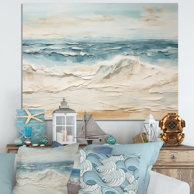 «Beige et bleu plage tranquille» sur toile