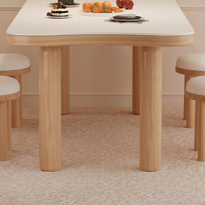 Creamy Style Simple Exquisite Rock Slab Table, Brown, 29.52"H x 86.61"L x 35.43"W