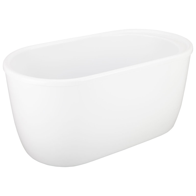 Vada 55" x 30" Freestanding Soaking Bathtub, White/White Trim