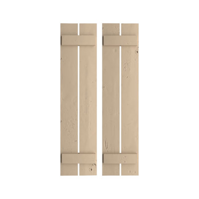 Rustic Two Board Spaced Board-n-Batten Faux Wood Shutters (Per Pair)